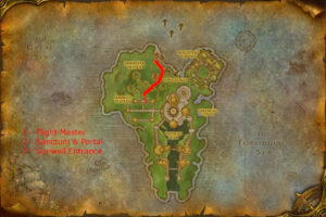 Map to the entrance of Sunwell Plateau on the Isle of Quel'Danas