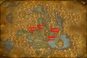 Map of cauldron locations in Western Plaguelands