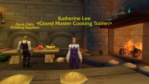Katherine Lee, the Alliance cooking trainer and daily quest giver