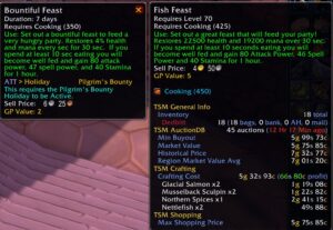 Bountiful Feast is a superior and cheaper alternative to Fish Fish during Pilgrim's Bounty in WotLK Classic
