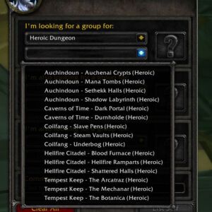 Looking For Group Tab, Regular and Heroic Dungeons List Looking For Group Tab, Regular and Heroic Dungeons List